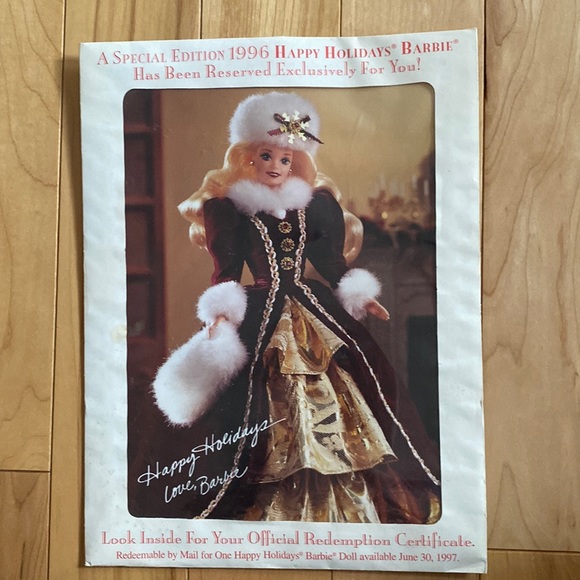 Sealed 1996 Holiday Barbie Redemption Certificate - Picture 1 of 4